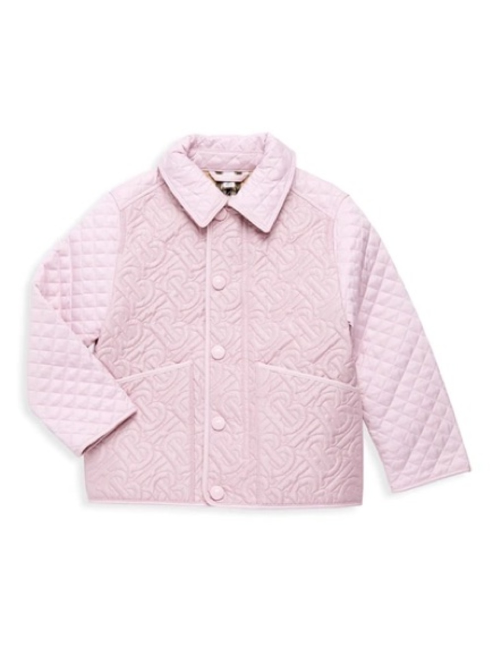 Burberry Pink Quilted Kids Puffer with Signature Check Lining